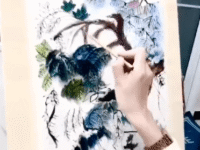 泊西米亚水墨画： 紫藤情