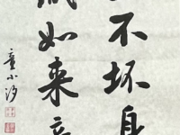 童小汐书法：为湖北省浠水慈慧寺题联一幅